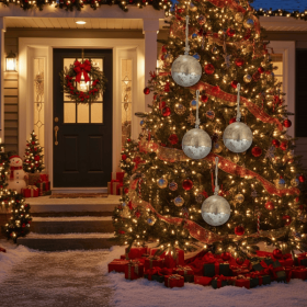 4PCS Set Christmas Hanging Ball Ornaments Wooden Tree Decorations Festive Holiday Party Decor Xmas Tree Accessories FBA shipment