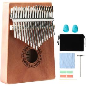 Everjoys Kalimba Thumb Piano 17 Keys, Professional Musical Instrument Finger Piano Marimbas with Portable Soft Cloth Bag, Fast to Learn Songbook