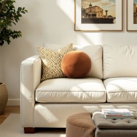 Luna 12" Round Sphere Accent Ball Throw Pillow Burnt Orange Performance Velvet