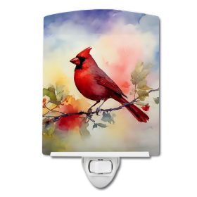 NEW Cardinal Ceramic Night Light Compact, UL-Certified, Ideal for Bedroom, Bathroom, Nursery, Hallway, Kitchen, 6x4x3, Multicolor