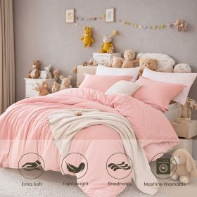 Three-piece Bedding Set With Solid Color Quilt Cover And Pillowcase, Three-piece Bedding Set - Super Soft Microfiber Hotel Series - Brushed Super (Option: 229cmX229cm 4pcs)