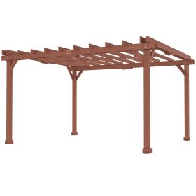 11 X 12.5 Outdoor Wood Pergola With Grape Trellis For Patio, Deck, Backyard, Lawn (Option: Lawn)