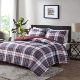 Scotchgard Down  All Season Comforter Set (Option: Brown red-Queen)
