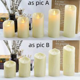 Flameless Flickering LED Candles Battery Operated , Warm Light Real Wax Pillar Votive 3D Wick Candles, Perfect for Party/Wedding/Home Decor(White (Color: as pic A, size: 7.5*12.5cm)