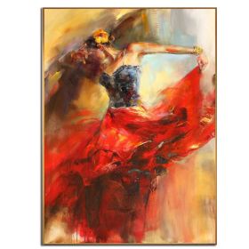 Ha's Art 100% Hand Painted Abstract Oil Painting Wall Art Modern Beautiful Dancing Girl Picture Canvas Home Decor For Living Room Bedroom No Fram (size: 100x150cm)
