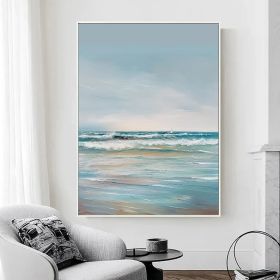 Large Ocean Seascape Oil Painting On Canvas Original Sea Art Sea Landscape Painting Sea Level Abstract Oil Painting Living room Wall Decor (Style: 01, size: 60x90cm)