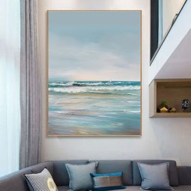 Large Ocean Seascape Oil Painting On Canvas Original Sea Art Sea Landscape Painting Sea Level Abstract Oil Painting Living room Wall Decor (Style: 01, size: 120x160cm)