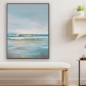 Large Ocean Seascape Oil Painting On Canvas Original Sea Art Sea Landscape Painting Sea Level Abstract Oil Painting Living room Wall Decor (Style: 01, size: 100x150cm)