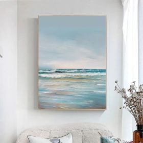 Large Ocean Seascape Oil Painting On Canvas Original Sea Art Sea Landscape Painting Sea Level Abstract Oil Painting Living room Wall Decor (Style: 01, size: 90x130cm)