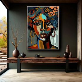 Abstract Woman Face Art Colorful Art Face Art Colorful Woman Canvas Colorful Face Canvas Painting Famous Wall Art Oil Painting Art (Style: 01, size: 90x130cm)