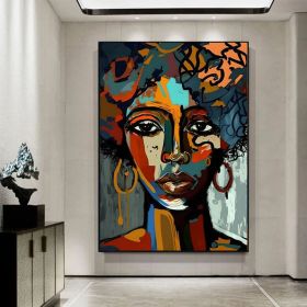 Abstract Woman Face Art Colorful Art Face Art Colorful Woman Canvas Colorful Face Canvas Painting Famous Wall Art Oil Painting Art (Style: 01, size: 80x120cm)
