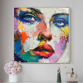 Extra Large Original Contemporary Abstract Painting Textured Oil Painting on Canvas Handmade Modern Decor Portrait Woman Face Art Wall Decor (Style: 01, size: 160x160cm)
