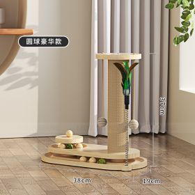 Solid Wood Cat Turntable Scratching Column Stick scratching Board Durable Toy Sisal Climbing Frame (Type: Elliptical turntable)