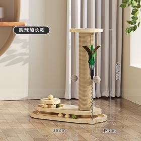 Solid Wood Cat Turntable Scratching Column Stick scratching Board Durable Toy Sisal Climbing Frame (Type: Elliptical turntable-Upgraded)