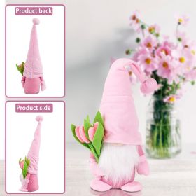 Christmas Gnomes Plush Decoration,Gnome Plush Christmas Decoration Handmade Swedish Dwarf Scandinavian Tomte Elf Gnomes for Home Office Table Dec (Color: PINK)