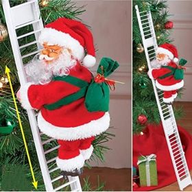 Christmas  Electric Climbing Santa with Music & LED Light (Color: B white)