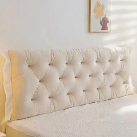 Headboard Pillow Length 1.2m, 3 Colors (Color: BEIGE)